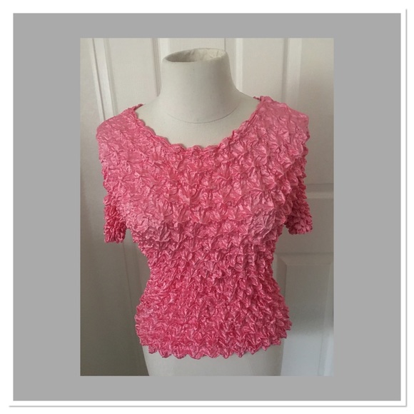 West Loop Women’s Popcorn Shirt Pink Short Sleeve - Picture 1 of 2